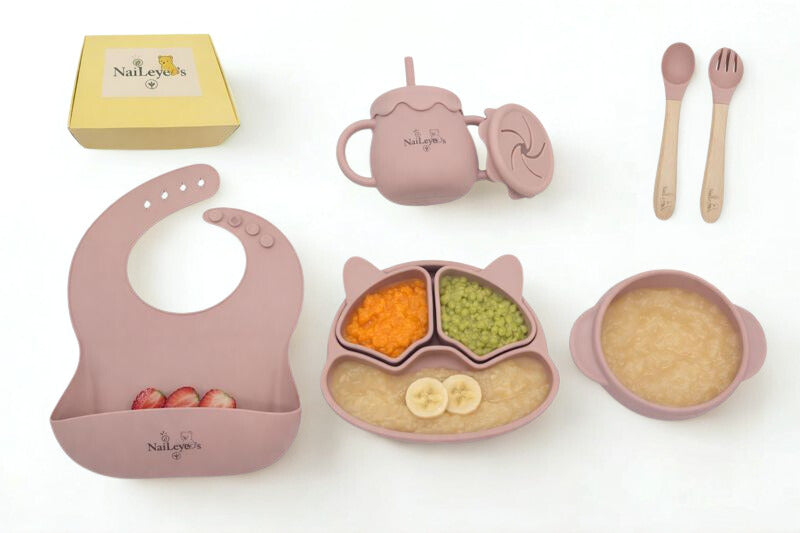 NaiLeye’s Silicone Baby Feeding Set | 7-Piece BPA-Free (6+ Months)