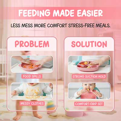 NaiLeye’s Silicone Baby Feeding Set | 7-Piece BPA-Free (6+ Months)
