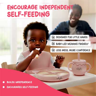 NaiLeye’s Silicone Baby Feeding Set | 7-Piece BPA-Free (6+ Months)