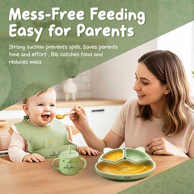 NaiLeye’s Silicone Baby Feeding Set | 7-Piece BPA-Free (6+ Months)