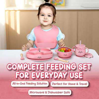 NaiLeye’s Silicone Baby Feeding Set | 7-Piece BPA-Free (6+ Months)
