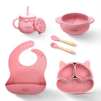 NaiLeye’s Silicone Baby Feeding Set | 7-Piece BPA-Free (6+ Months)